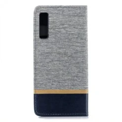 Etui Portefeuille Samsung Galaxy A7 2018 Avec Tissus Extérieur Gris -All For Phone Magasin etui galaxy a7 2018 frac2790 1