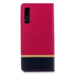 Etui Portefeuille Samsung Galaxy A7 2018 Avec Tissus Extérieur Rouge -All For Phone Magasin etui galaxy a7 2018 frac2791 1