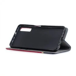 Etui Portefeuille Samsung Galaxy A7 2018 Avec Tissus Extérieur Rouge -All For Phone Magasin etui galaxy a7 2018 frac2791 3