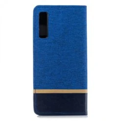 Etui Portefeuille Samsung Galaxy A7 2018 Avec Tissus Extérieur Bleu -All For Phone Magasin etui galaxy a7 2018 frac2792 1