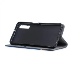 Etui Portefeuille Samsung Galaxy A7 2018 Avec Tissus Extérieur Bleu -All For Phone Magasin etui galaxy a7 2018 frac2792 3