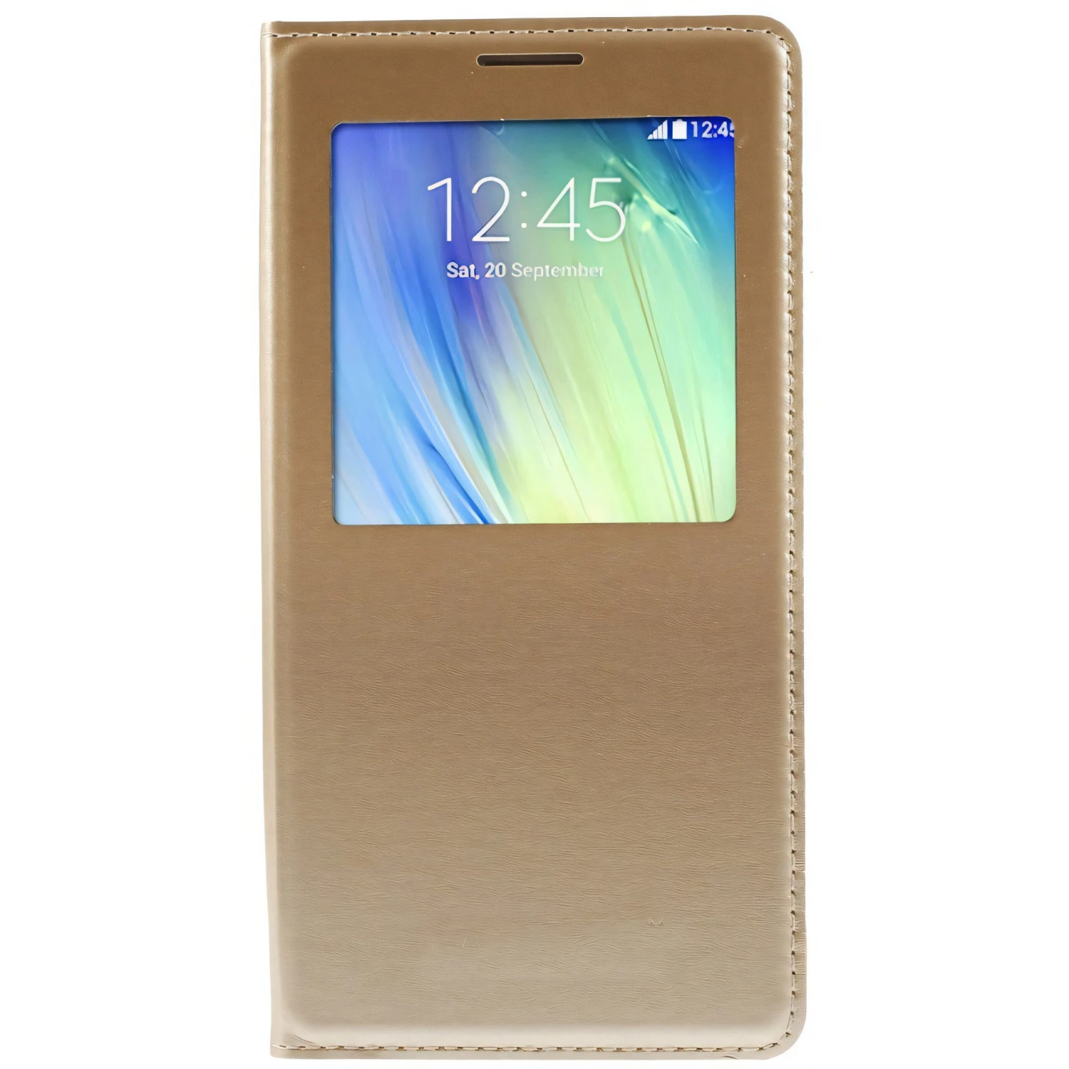 Etui Samsung Galaxy A7 Avec Fenêtre Or 5 Etui Samsung Galaxy A7 Avec Fenêtre Or – Image 3