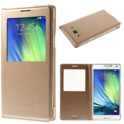 Etui Samsung Galaxy A7 Avec Fenêtre Or