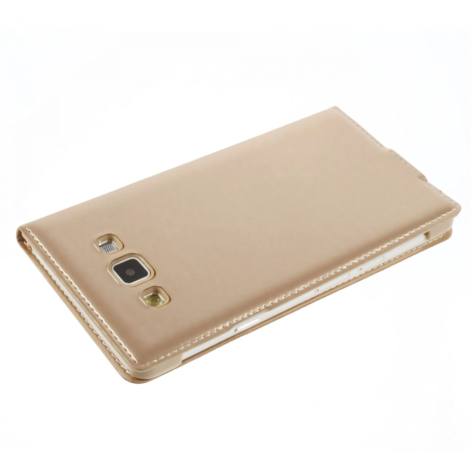 Etui Samsung Galaxy A7 Avec Fenêtre Or 7 Etui Samsung Galaxy A7 Avec Fenêtre Or – Image 5