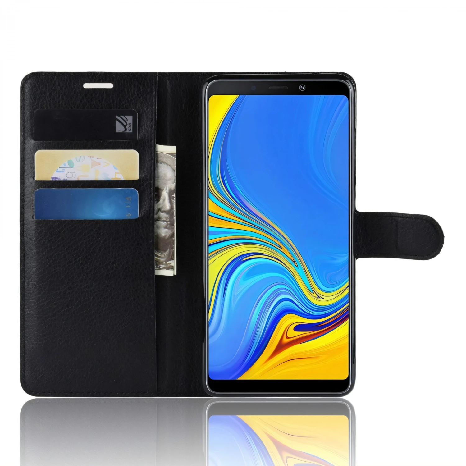 Etui Samsung Portefeuille Magnetique Galaxy A9 2018 Noir 7 Etui Samsung Portefeuille Magnetique Galaxy A9 2018 Noir – Image 5