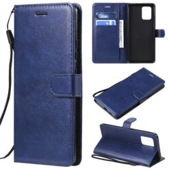 Etui Portefeuille Galaxy A91 Et Galaxy S10 Lite Avec Dragonne Bleu
