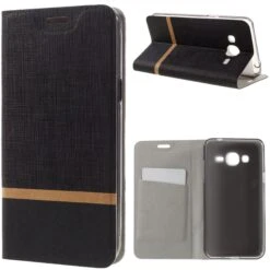 Etui Portefeuille Samsung Galaxy J3 Et J3 2016 Cross Noir -All For Phone Magasin etui galaxy j3 2016 frac2355 2