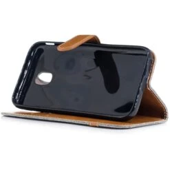 Etui Portefeuille Galaxy J3 2017 Jean Gris -All For Phone Magasin etui galaxy j3 2017 frac2418 5