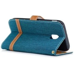 Etui Portefeuille Galaxy J3 2017 Jean Vert -All For Phone Magasin etui galaxy j3 2017 frac2419 4