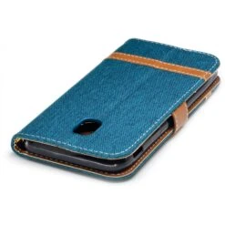 Etui Portefeuille Galaxy J3 2017 Jean Vert -All For Phone Magasin etui galaxy j3 2017 frac2419 7
