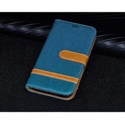 Etui Portefeuille Galaxy J3 2017 Jean Vert -All For Phone Magasin etui galaxy j3 2017 frac2419 9