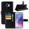 Etui Samsung Galaxy J4 2018 Simili-cuir Litchi Noir