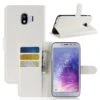 Etui Samsung Galaxy J4 2018 Simili-cuir Litchi Blanc