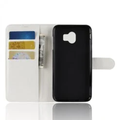 Etui Samsung Galaxy J4 2018 Simili-cuir Litchi Blanc -All For Phone Magasin etui galaxy j4 2018 frac2738 2