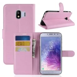 Etui Samsung Galaxy J4 2018 Simili-cuir Litchi Rose