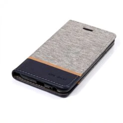 Etui Samsung Portefeuille Galaxy J4 2018 Avec Tissu Extérieur Gris -All For Phone Magasin etui galaxy j4 2018 frac2765 2