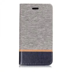 Etui Samsung Portefeuille Galaxy J4 2018 Avec Tissu Extérieur Gris