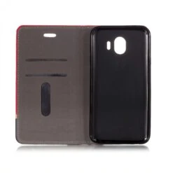 Etui Samsung Portefeuille Galaxy J4 2018 Avec Tissu Extérieur Rouge -All For Phone Magasin etui galaxy j4 2018 frac2766 2