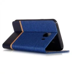Etui Samsung Portefeuille Galaxy J4 2018 Avec Tissu Extérieur Bleu -All For Phone Magasin etui galaxy j4 2018 frac2767 4