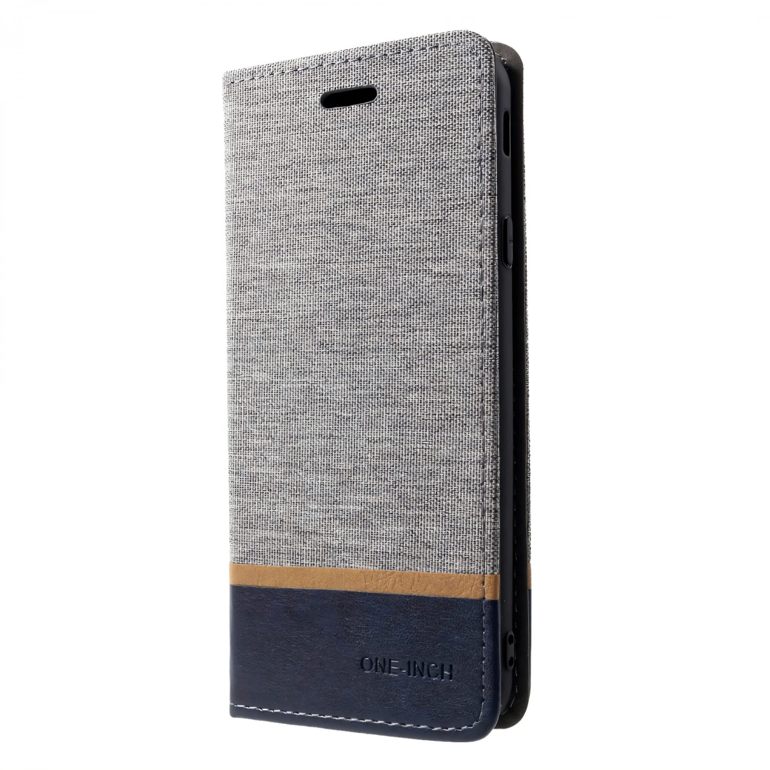 Etui Portefeuille Samsung Galaxy J4+ Et Galaxy J4 Prime Style Tissus Gris 5 Etui Portefeuille Samsung Galaxy J4+ Et Galaxy J4 Prime Style Tissus Gris – Image 3