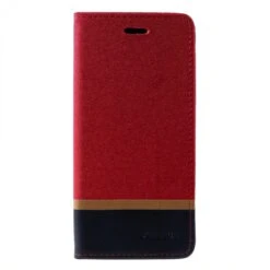 Etui Portefeuille Samsung Galaxy J4+ Et Galaxy J4 Prime Style Tissus Rouge