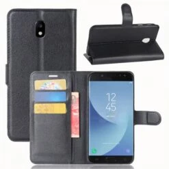 Etui Portefeuille Galaxy J5 2017 Style Cuir Noir