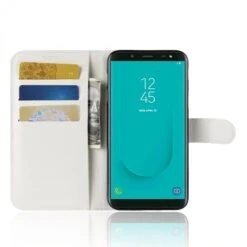 Etui Samsung Galaxy J6 2018 Simili-cuir Litchi Blanc 11 Etui Samsung Galaxy J6 2018 Simili-cuir Litchi Blanc -All For Phone Magasin etui galaxy j6 2018 frac2734 3