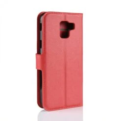 Etui Samsung Galaxy J6 2018 Simili-cuir Litchi Rouge -All For Phone Magasin etui galaxy j6 2018 frac2735 5
