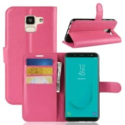 Etui Samsung Galaxy J6 2018 Simili-cuir Litchi Fushia