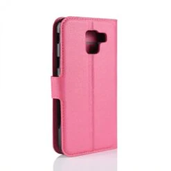 Etui Samsung Galaxy J6 2018 Simili-cuir Litchi Fushia -All For Phone Magasin etui galaxy j6 2018 frac2736 5