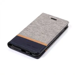 Etui Samsung Portefeuille Galaxy J6 2018 Avec Tissu Extérieur Gris -All For Phone Magasin etui galaxy j6 2018 frac2757 2