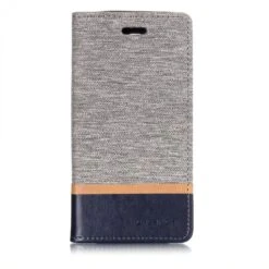 Etui Samsung Portefeuille Galaxy J6 2018 Avec Tissu Extérieur Gris