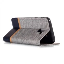Etui Samsung Portefeuille Galaxy J6 2018 Avec Tissu Extérieur Gris -All For Phone Magasin etui galaxy j6 2018 frac2757 4