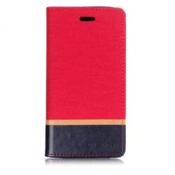 Etui Samsung Portefeuille Galaxy J6 2018 Avec Tissu Extérieur Rouge