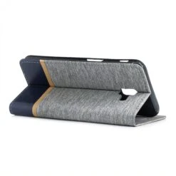 Etui Portefeuille Samsung Galaxy J6+ Et Galaxy J6 Prime Avec Tissu Extérieur Gris -All For Phone Magasin etui galaxy j6 plus frac2794 2