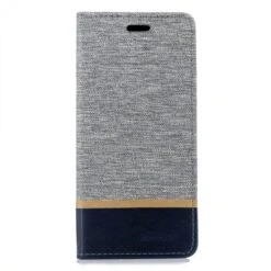 Etui Portefeuille Samsung Galaxy J6+ Et Galaxy J6 Prime Avec Tissu Extérieur Gris