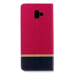 Etui Portefeuille Samsung Galaxy J6+ Et Galaxy J6 Prime Avec Tissu Extérieur Rouge -All For Phone Magasin etui galaxy j6 plus frac2795 1