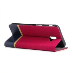 Etui Portefeuille Samsung Galaxy J6+ Et Galaxy J6 Prime Avec Tissu Extérieur Rouge -All For Phone Magasin etui galaxy j6 plus frac2795 2