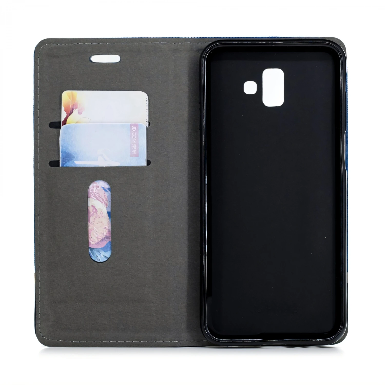 Etui Portefeuille Samsung Galaxy J6+ Et Galaxy J6 Prime Avec Tissu Extérieur Bleu 9 Etui Portefeuille Samsung Galaxy J6+ Et Galaxy J6 Prime Avec Tissu Extérieur Bleu – Image 7