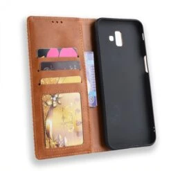 Etui Samsung Portefeuille Galaxy J6 Plus Vintage Marron -All For Phone Magasin etui galaxy j6 plus frac2840 7