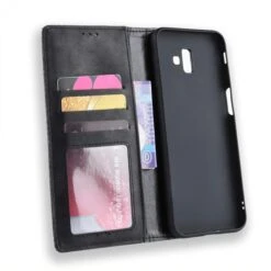 Etui Samsung Portefeuille Galaxy J6 Plus Vintage Noir -All For Phone Magasin etui galaxy j6 plus frac2841 4
