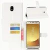 Etui Samsung Portefeuille Galaxy J7 2017 Avec Rangements Cartes - Litchi Blanc -All For Phone Magasin etui galaxy j7 2017 frac2925