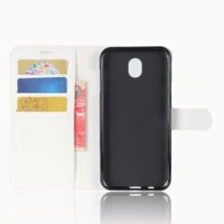 Etui Samsung Portefeuille Galaxy J7 2017 Avec Rangements Cartes - Litchi Blanc -All For Phone Magasin etui galaxy j7 2017 frac2925 2
