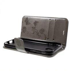 Etui Portefuille Galaxy J7 2017 Papillons Gris -All For Phone Magasin etui galaxy j7 2017 frac3973 4