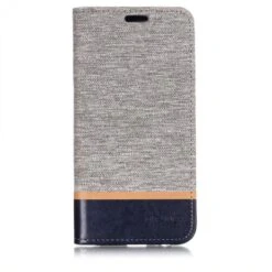 Etui Samsung Portefeuille Galaxy J8 2018 Matière Extérieure En Tissus Gris