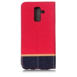 Etui Samsung Portefeuille Galaxy J8 2018 Matière Extérieure En Tissus Rouge -All For Phone Magasin etui galaxy j8 2018 frac2770 1