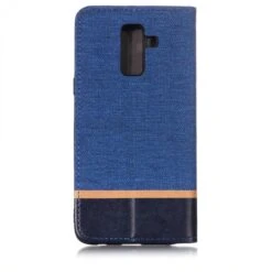 Etui Samsung Portefeuille Galaxy J8 2018 Matière Extérieure En Tissus Bleu -All For Phone Magasin etui galaxy j8 2018 frac2771 1