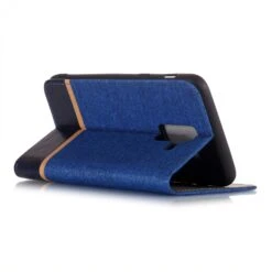 Etui Samsung Portefeuille Galaxy J8 2018 Matière Extérieure En Tissus Bleu -All For Phone Magasin etui galaxy j8 2018 frac2771 3