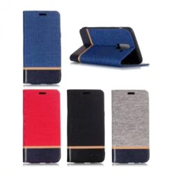 Etui Samsung Portefeuille Galaxy J8 2018 Matière Extérieure En Tissus Bleu -All For Phone Magasin etui galaxy j8 2018 frac2771 5