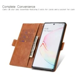Étui Portefeuille Galaxy Note 10 Plus Simili Cuir Design Marron -All For Phone Magasin etui galaxy note 10 plus frac4117 1